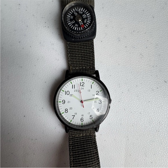 PC21J JAPAN MOVT. Accutime Mens Watch Compass SR626SW 4183WMM + New Battery - Picture 1 of 6